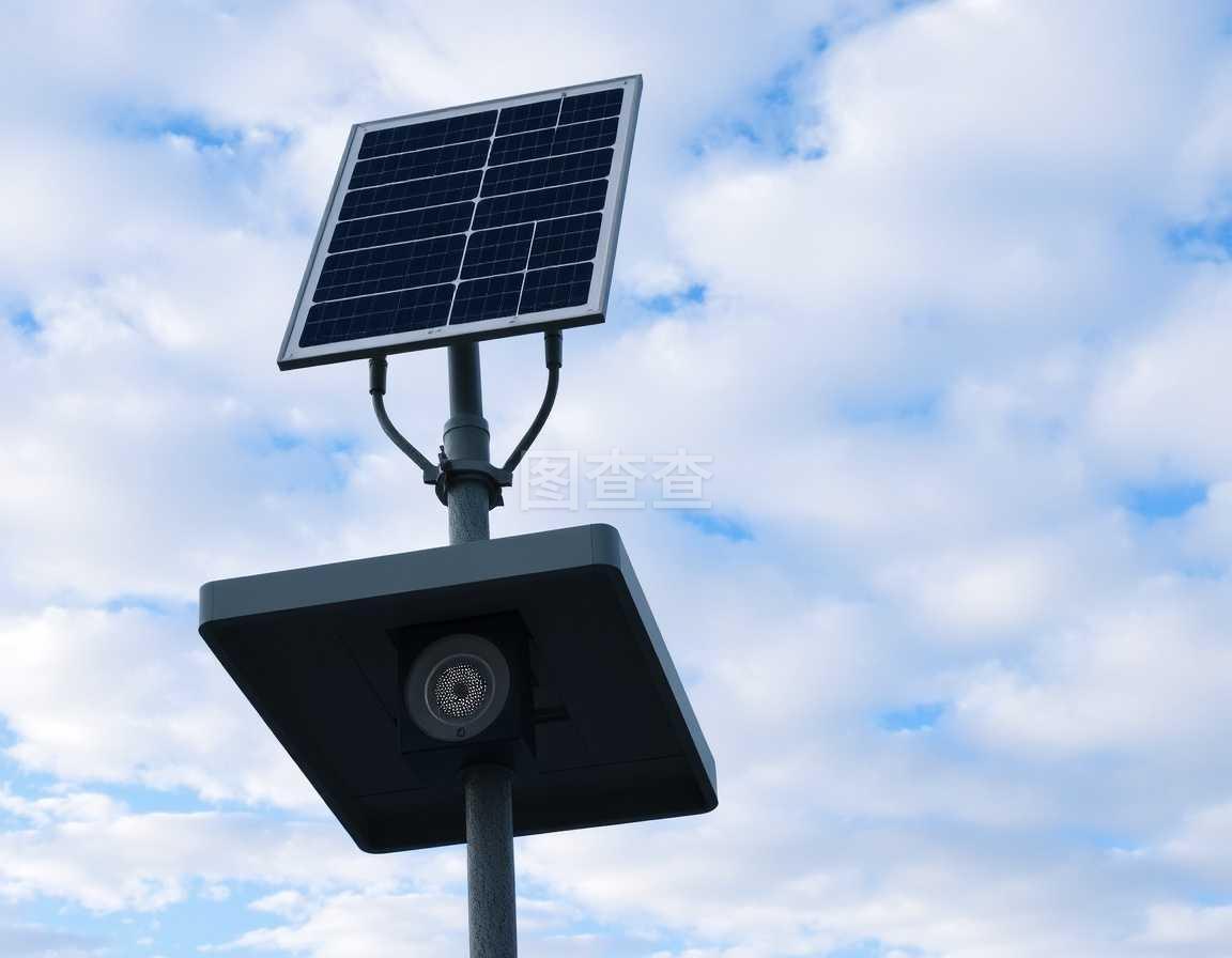 路灯柱上的太阳能电池板 点亮未来的智慧照明
