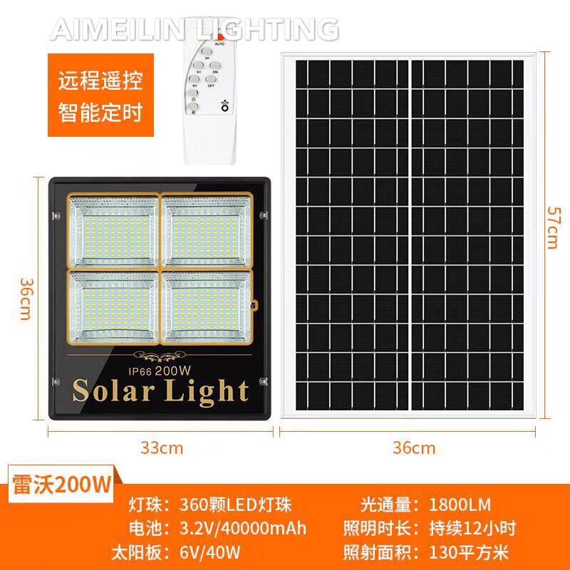 太阳能灯选购指南 从20W到200W，看懂功率与用途匹配